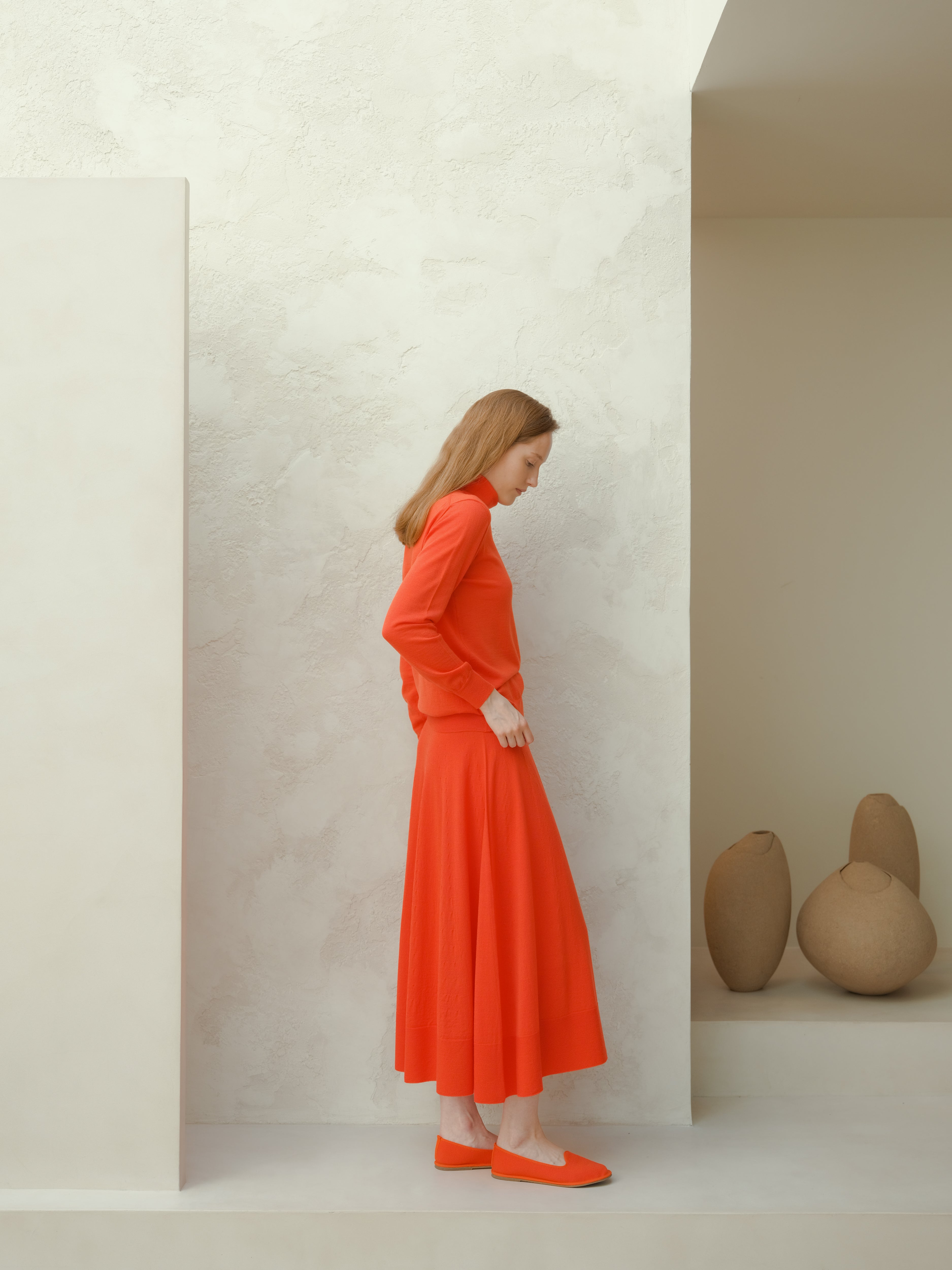 Extra Fine Merino Wool A-Line Skirt (3D-Knit)