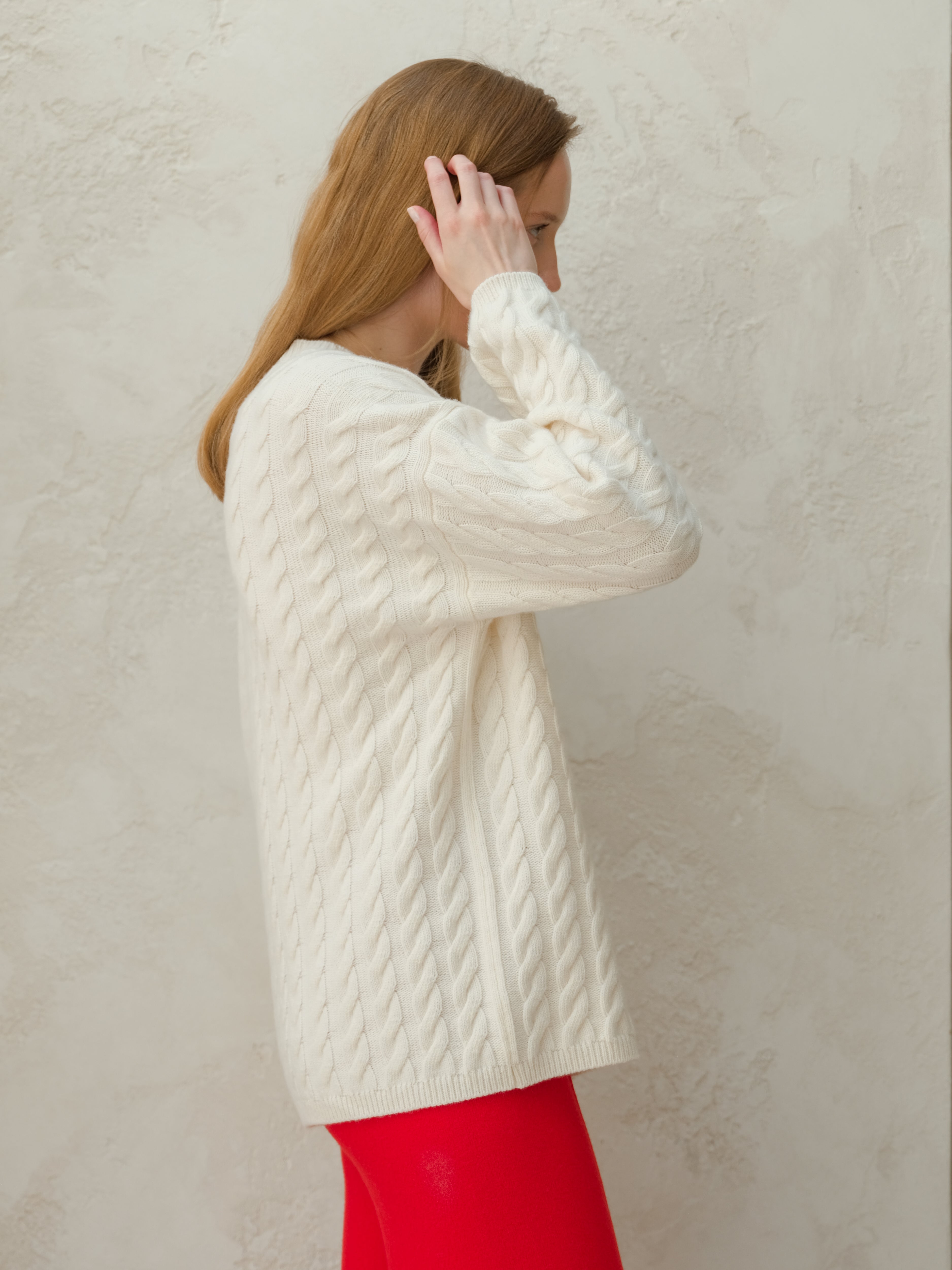 Cashmere Mix Maxi Cable-Knit Sweater