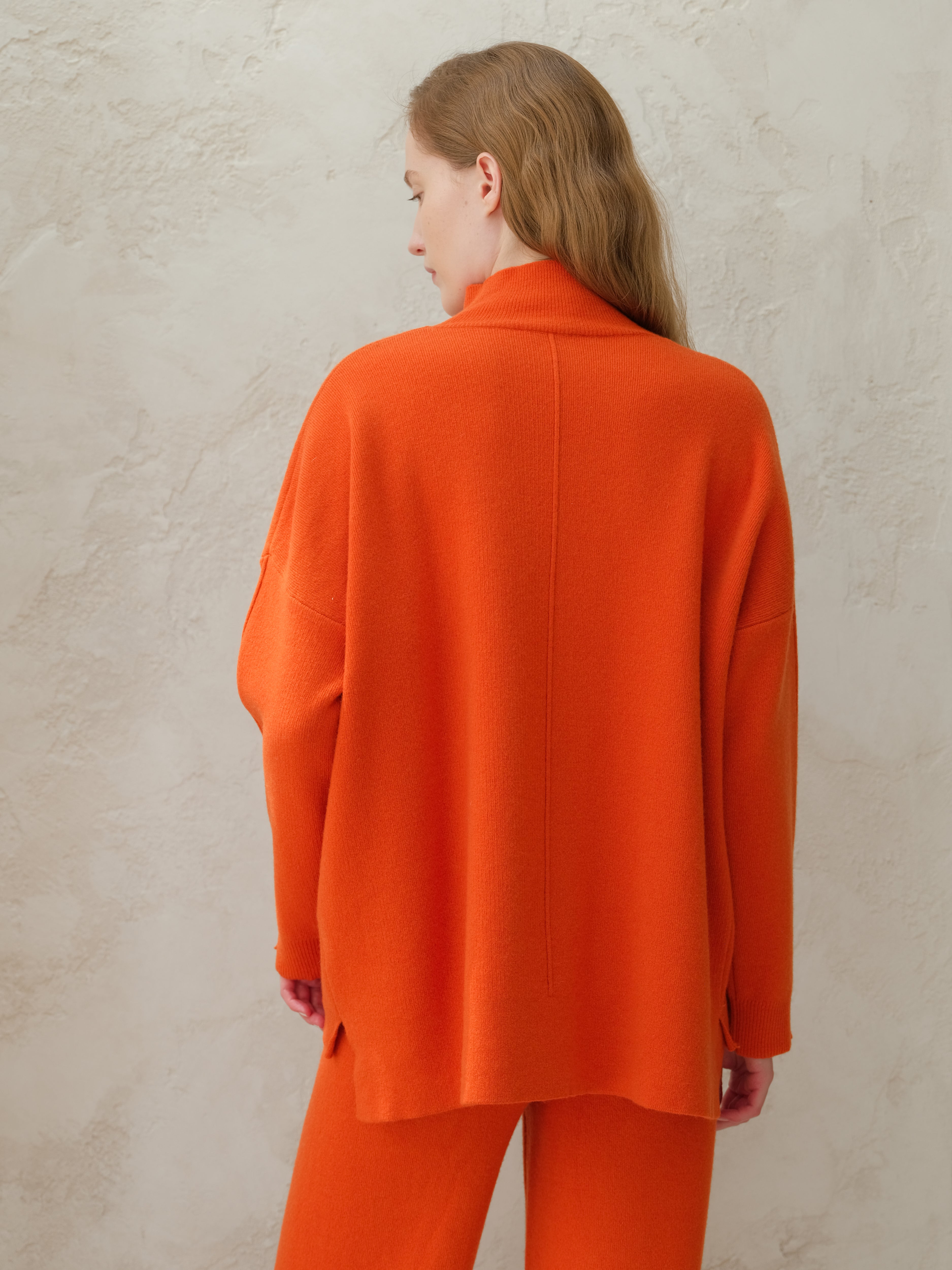 Cashmere Mix Solid Maxi Turtleneck Sweater