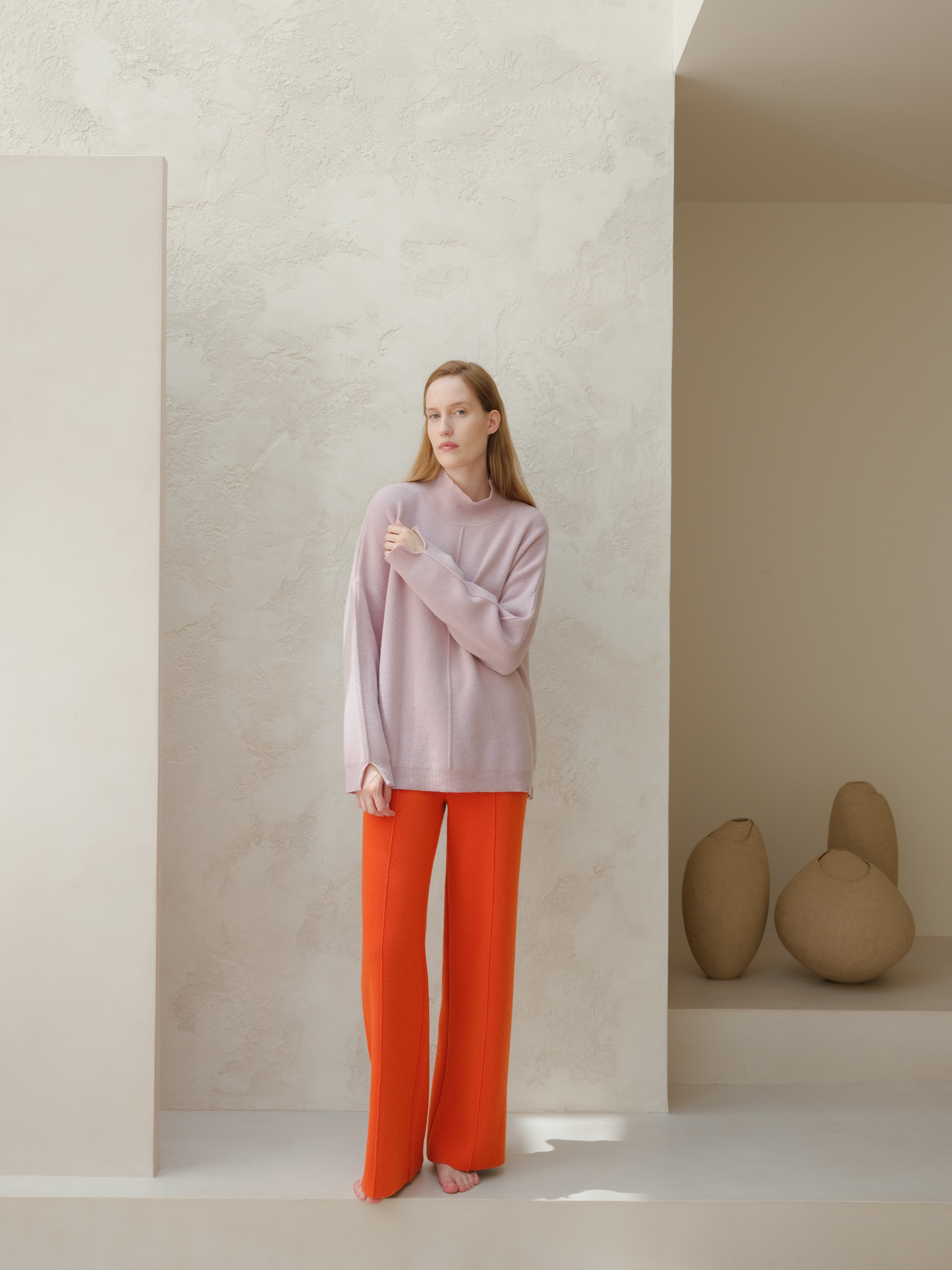 Cashmere Mix Solid Maxi Turtleneck Sweater