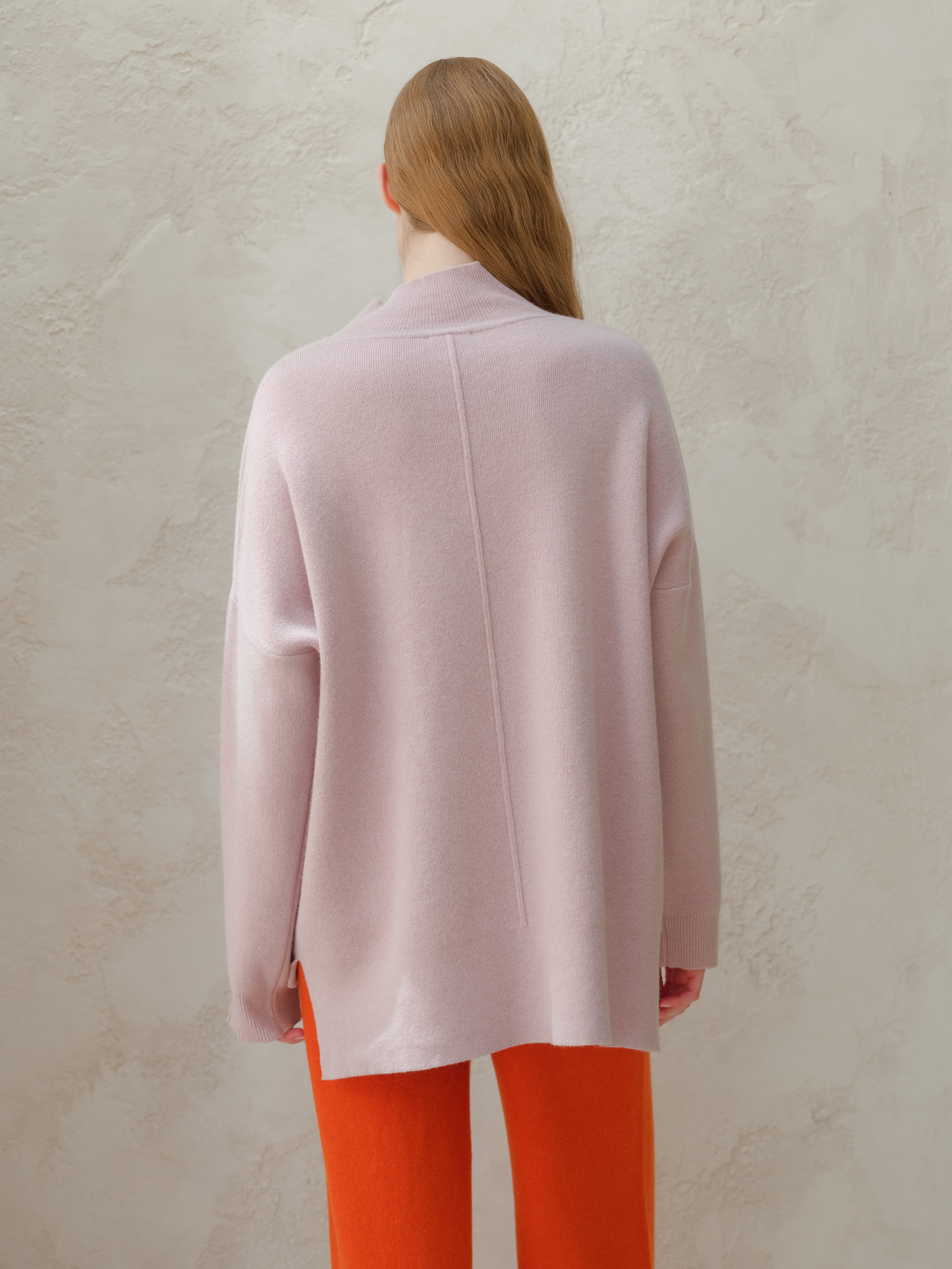 Cashmere Mix Solid Maxi Turtleneck Sweater