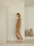 Cashmere Mix High-Waist Long Skirt With Side Slit (3D-Knit)