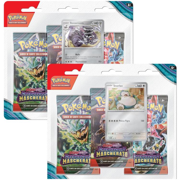 Pokemon Espansione 3 Buste Crepuscolo Mascherato Scarlatto Violetto It "Snorlax"