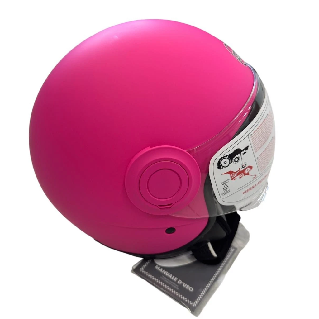 Casco Jet Sirio Matt Moto Scooter Omologato Ece Visiera Removibile (Rosa Tg.L)