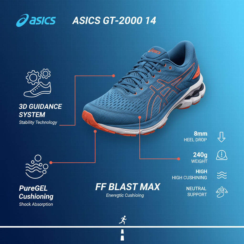 Asics GT-2000 14 Donna Nera Corallo 1012B843-003