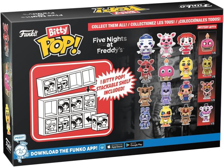 Funko Bitty Pop! Fnaf - 4 Pack Foxy The Pirates/Cupcake/Chica + Figure Mystery