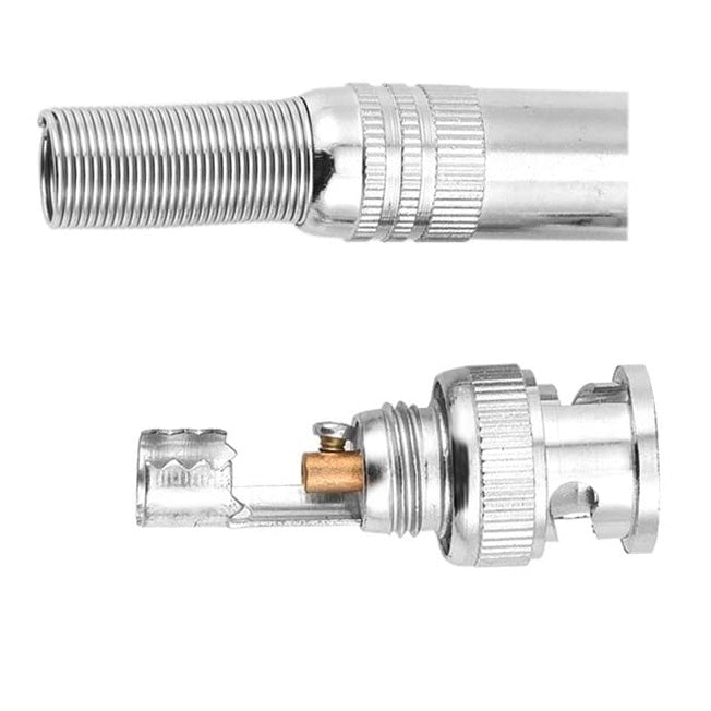 50pz SPINOTTI CONNETTORE BNC A VITE MASCHIO METALLO PER CAVO RG59 TELECAMERE DVR