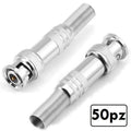 50pz SPINOTTI CONNETTORE BNC A VITE MASCHIO METALLO PER CAVO RG59 TELECAMERE DVR