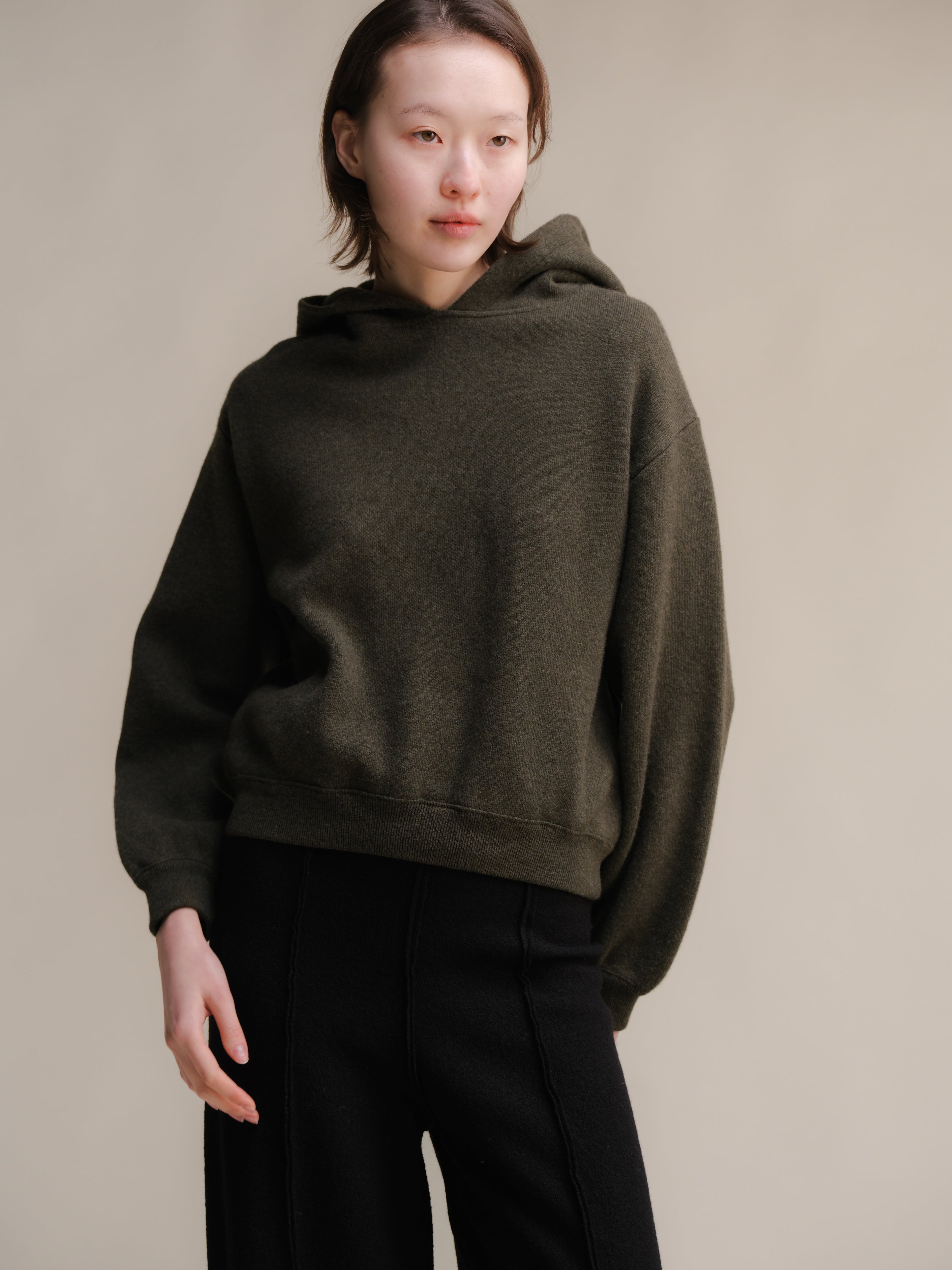 Superfine Lambswool Cropped Hoodie