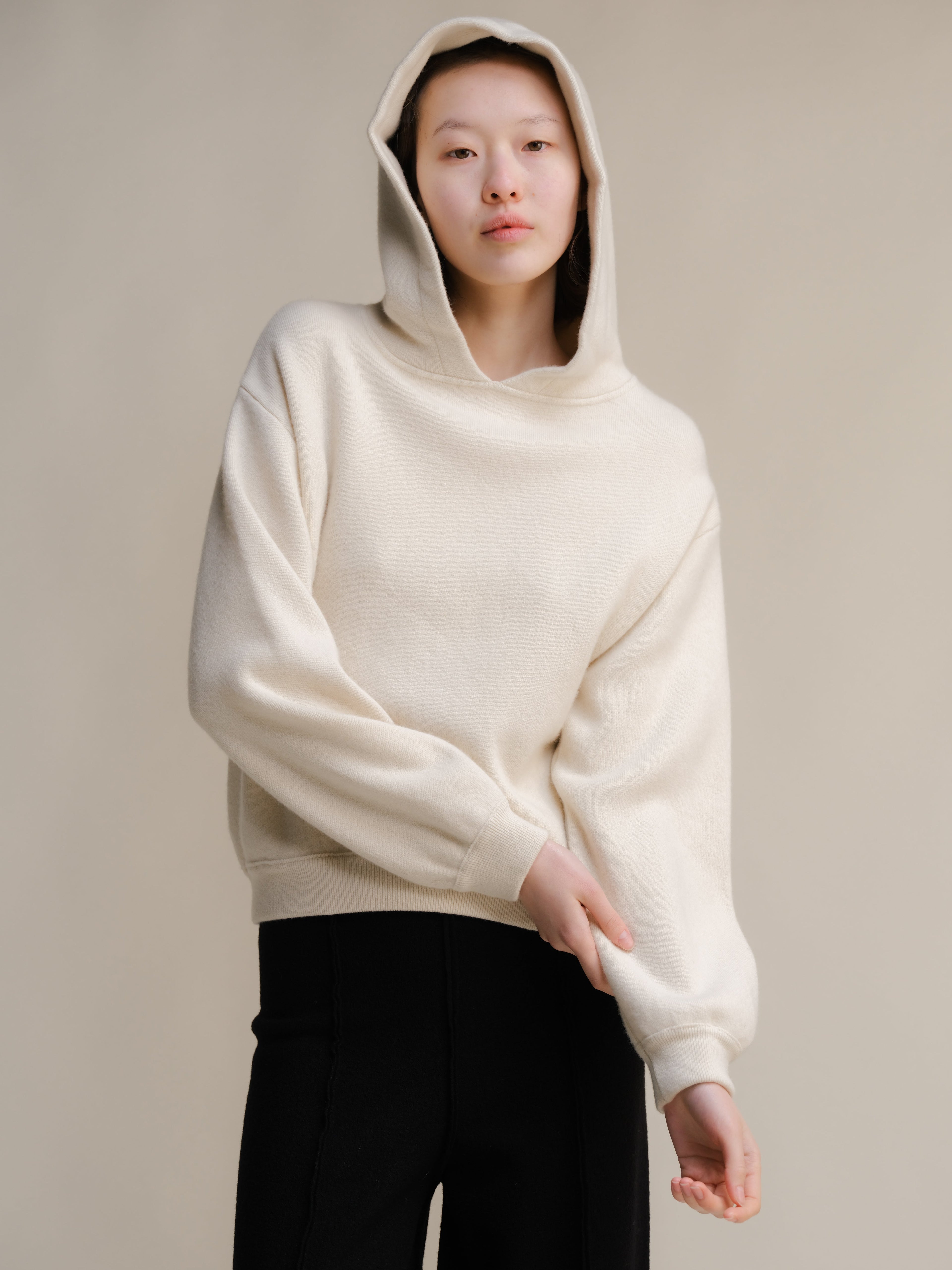 Superfine Lambswool Cropped Hoodie