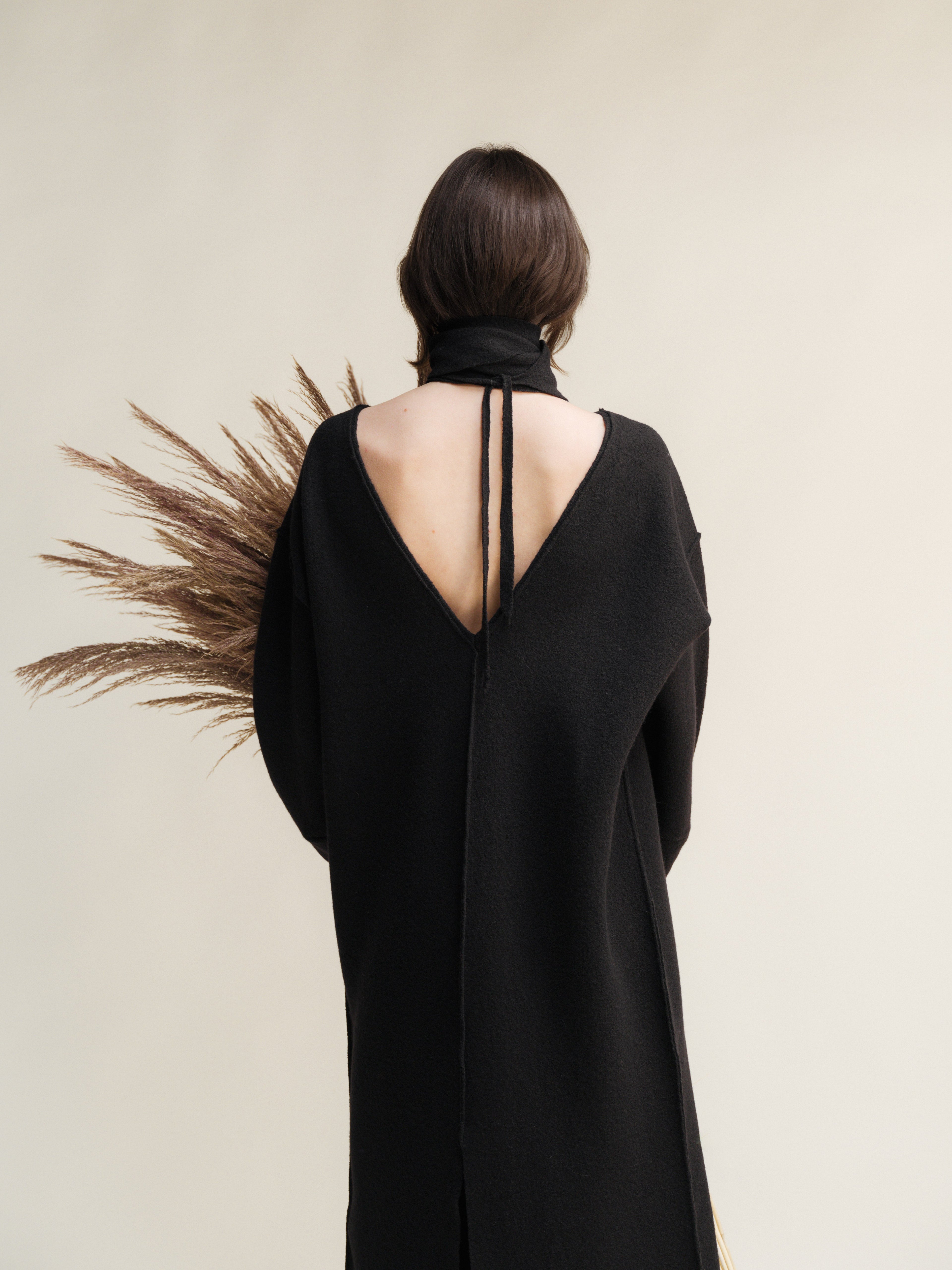 Boiled Wool Jabot