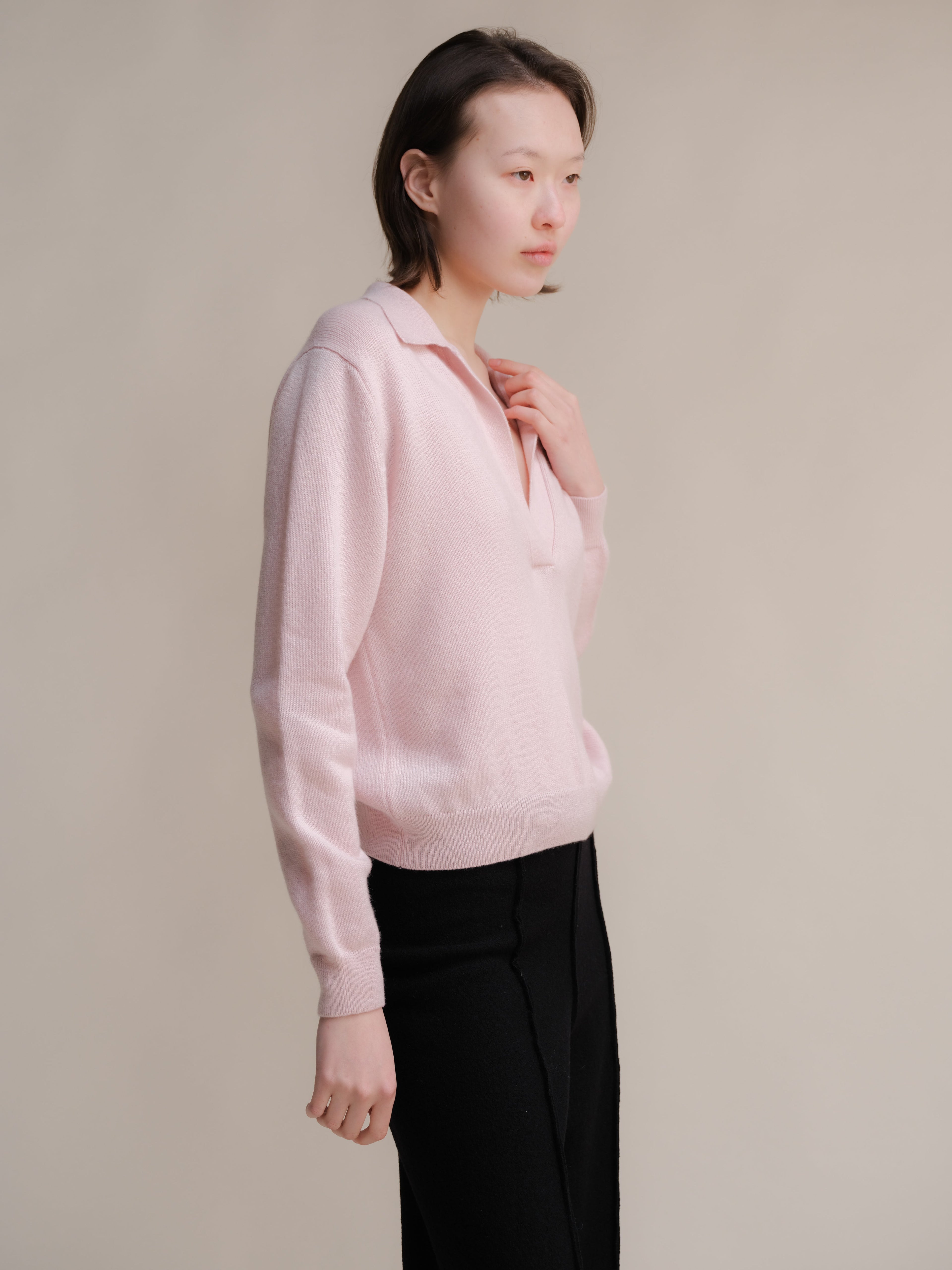 Pure Cashmere Polo Sweater