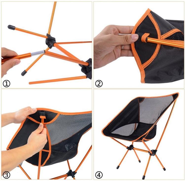Sedia Pieghevole Da Campeggio Borsa Portatile Spiaggia Pesca Caccia Esterno Blu