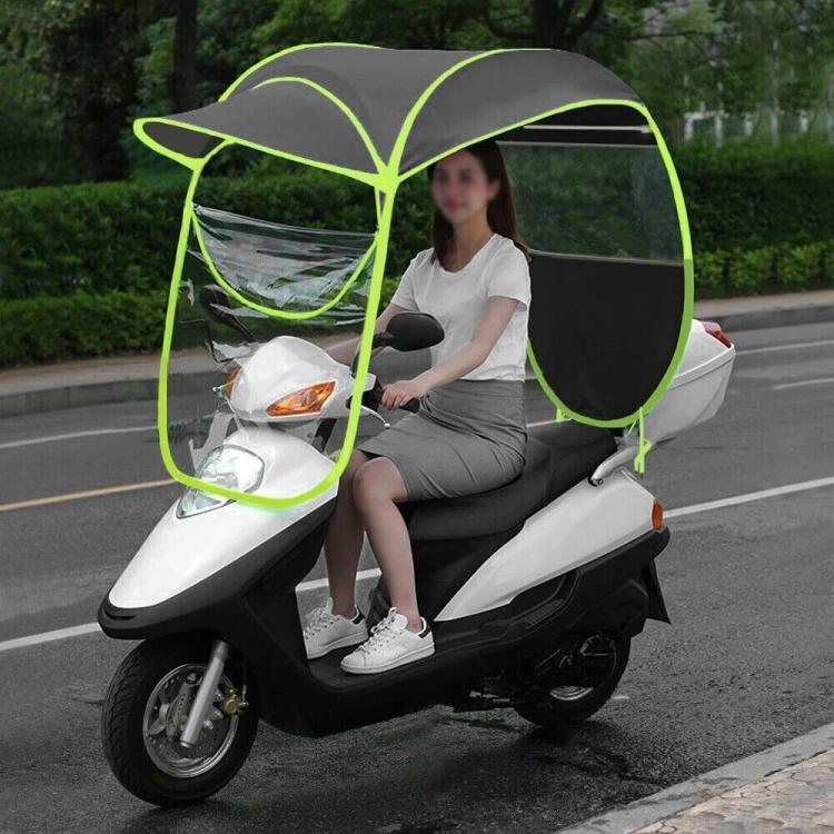 Parapioggia Per Moto Scooter Bici Copertura Pioggia Impermeabile Coprimoto Nero