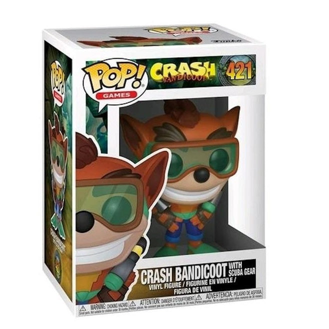 Funko Pop Games Crash Bandicoot 421 Crash Bandicoot Whit Scuba Gear Vinyl Figure
