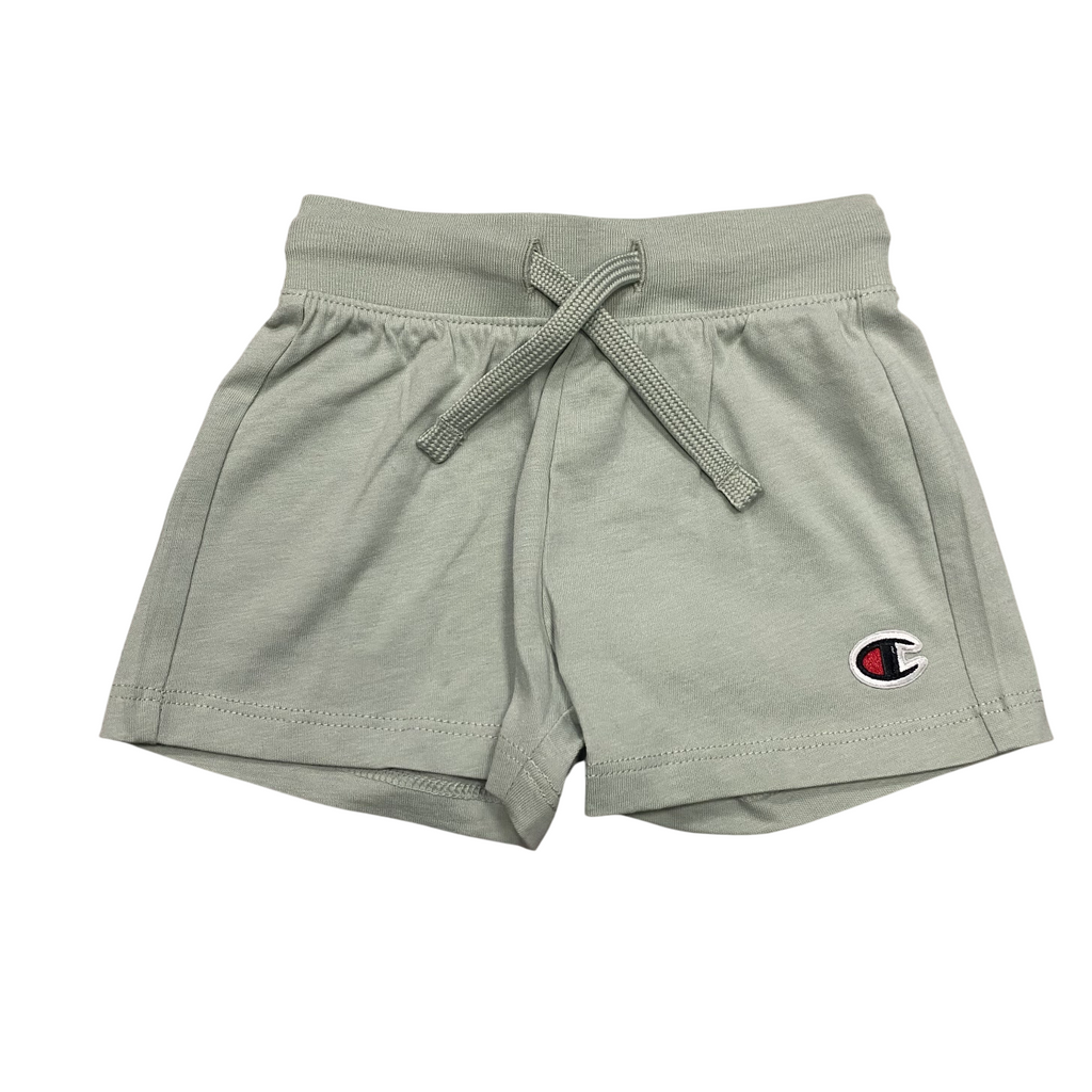 Champion completino da bambina maglietta e pantaloncino in cotone jersey 405117 GS129 salvia