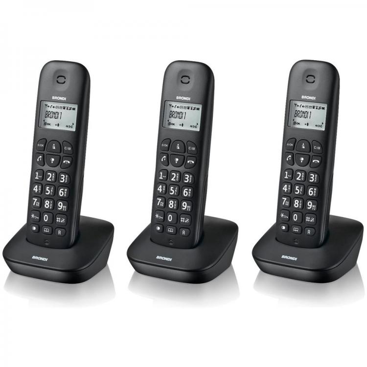 BRONDI TELEFONI DIGITAL CORDLESS GALA TRIO GRIGIO PORTATILE UFFICIO CASA HOTEL