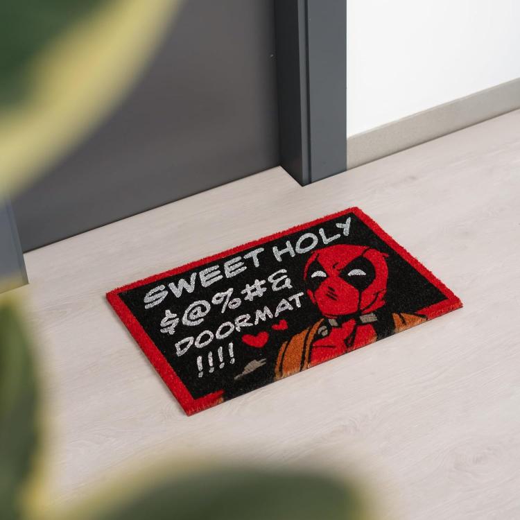 Marvel Zerbino Deadpool Nero Tappeto Cameretta Bagno Antiscivolo 40X60Cm
