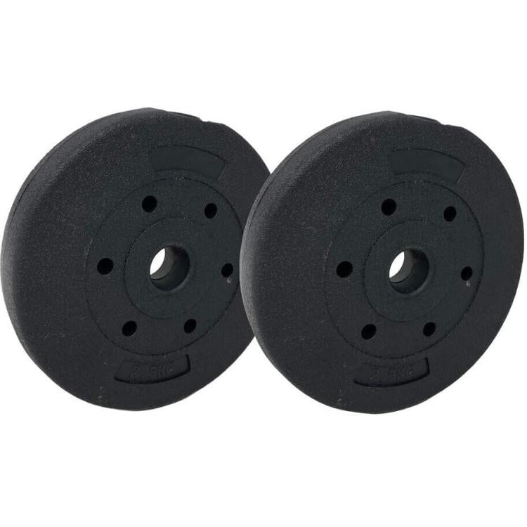 COPPIA DISCHI PESI BILANCIERE MANUBRI DISCO Ø 30mm IN ABS PALESTRA 2x 2.5KG =5KG