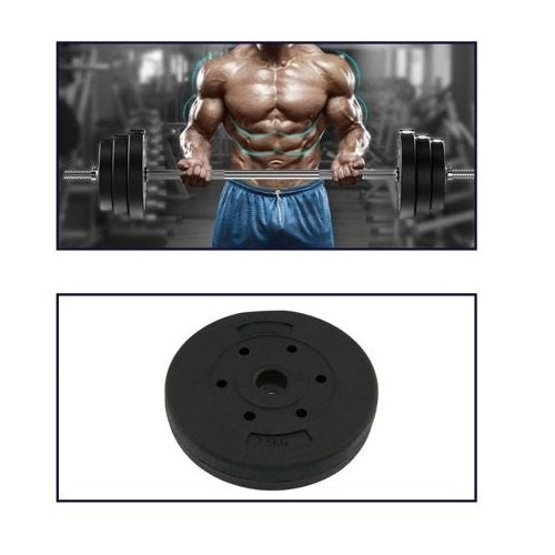 COPPIA DISCHI PESI BILANCIERE MANUBRI DISCO Ø 30mm IN ABS PALESTRA 2x 7.5KG=15KG