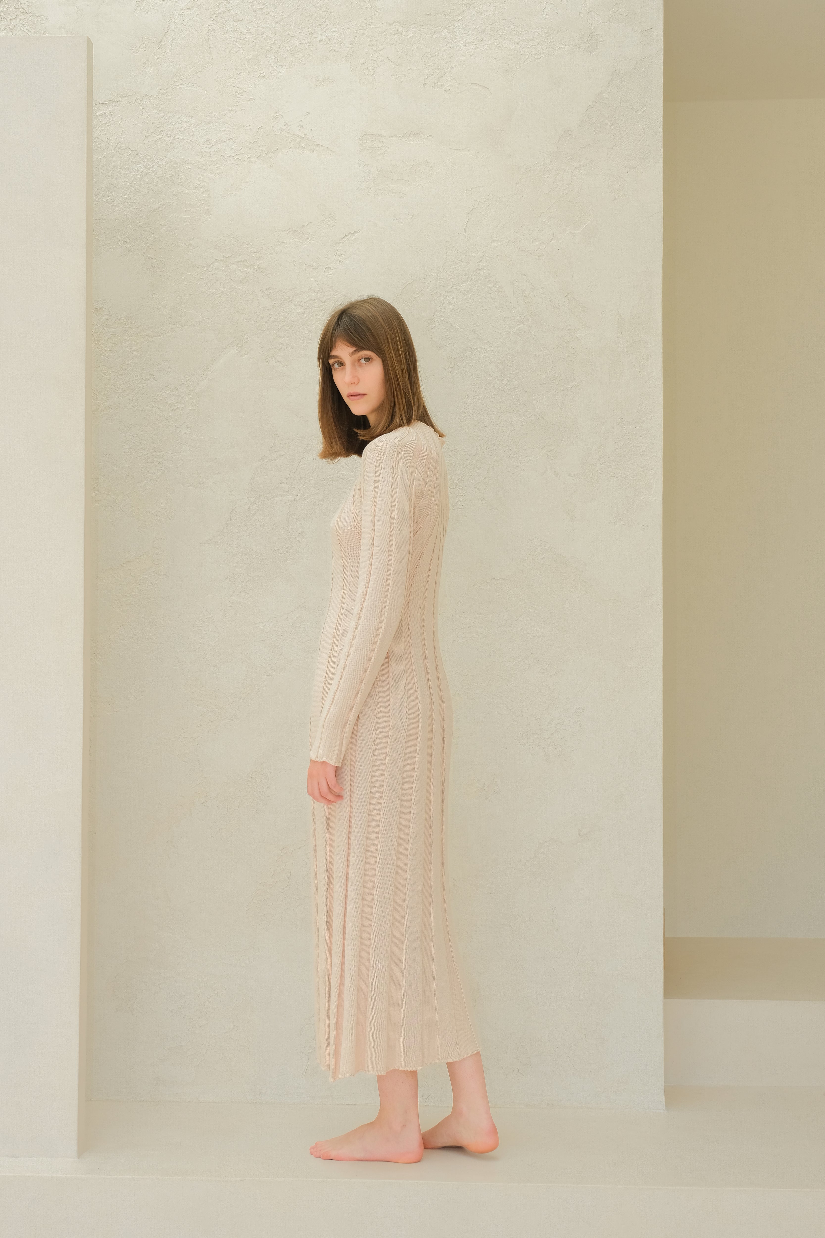 Fine Cotton Maxi Dress (3D-Knit)