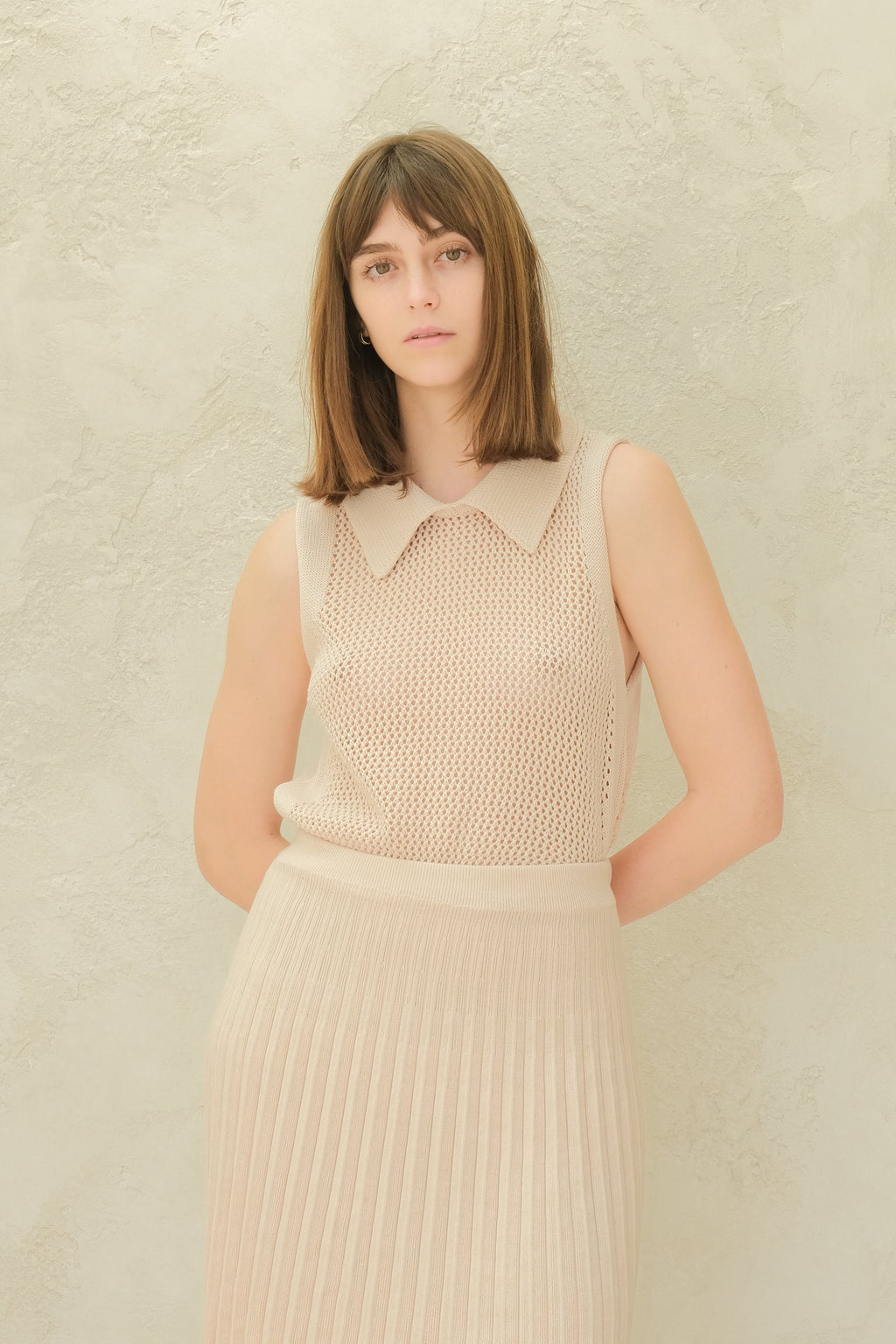 Fine Cotton Plissé Mini Skirt (3D-Knit)