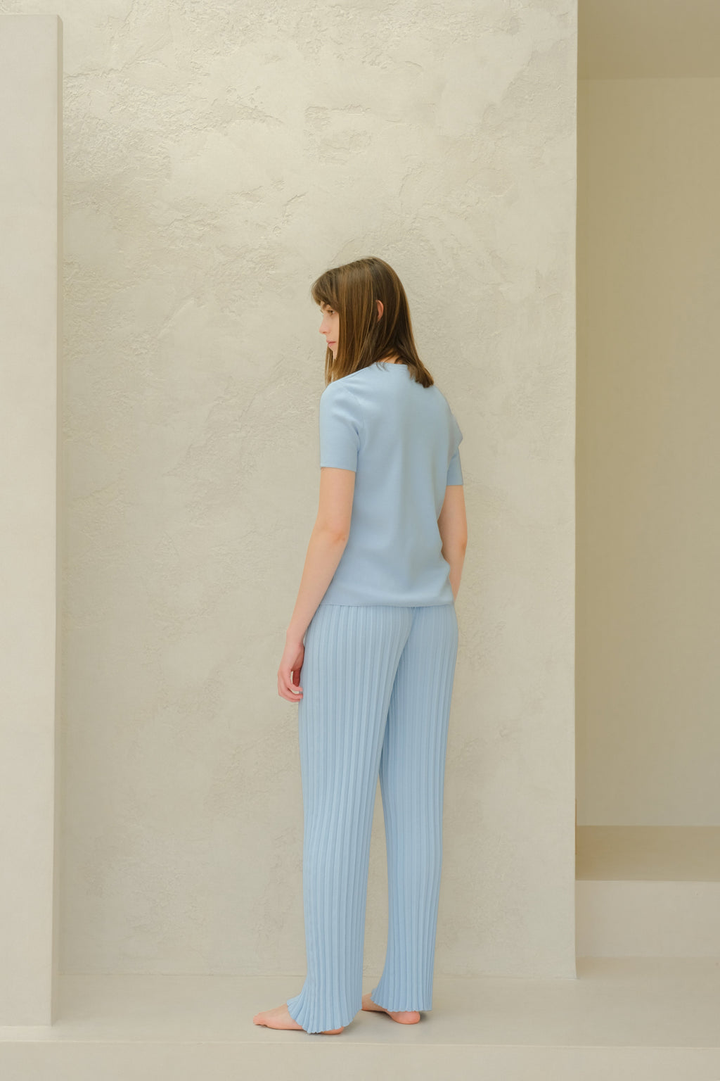 Fine Cotton Plissé Pants (3D-Knit)