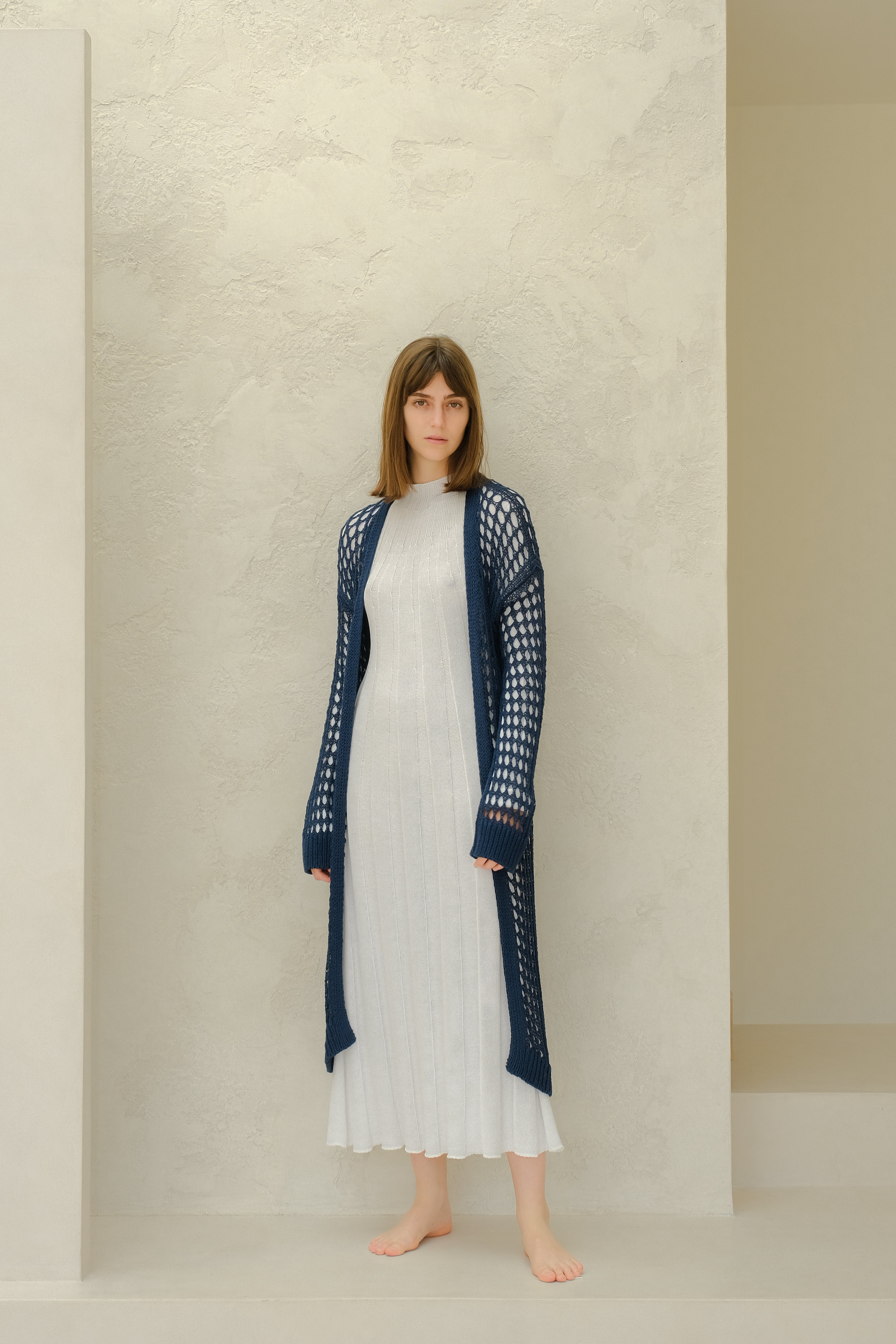 Fine Cotton Crochet Maxi Cardigan