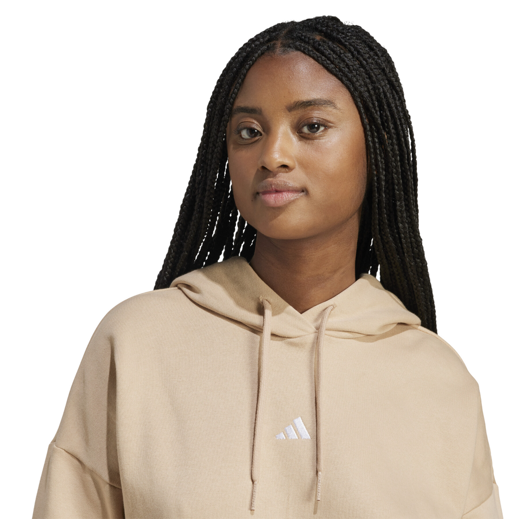 Adidas Felpa da donna cappuccio Essentials Small Logo Feel Cozy JV7310 sabbia