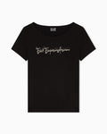 EA7 Emporio Armani T-Shirt Donna Logo Series Micro Borchie Nera - 7W000978 AF10373 UC001