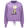 Freddy felpa corta da donna con coulisse e stampa Charlie Brown F3WMCS7-ST1 L18 lavanda