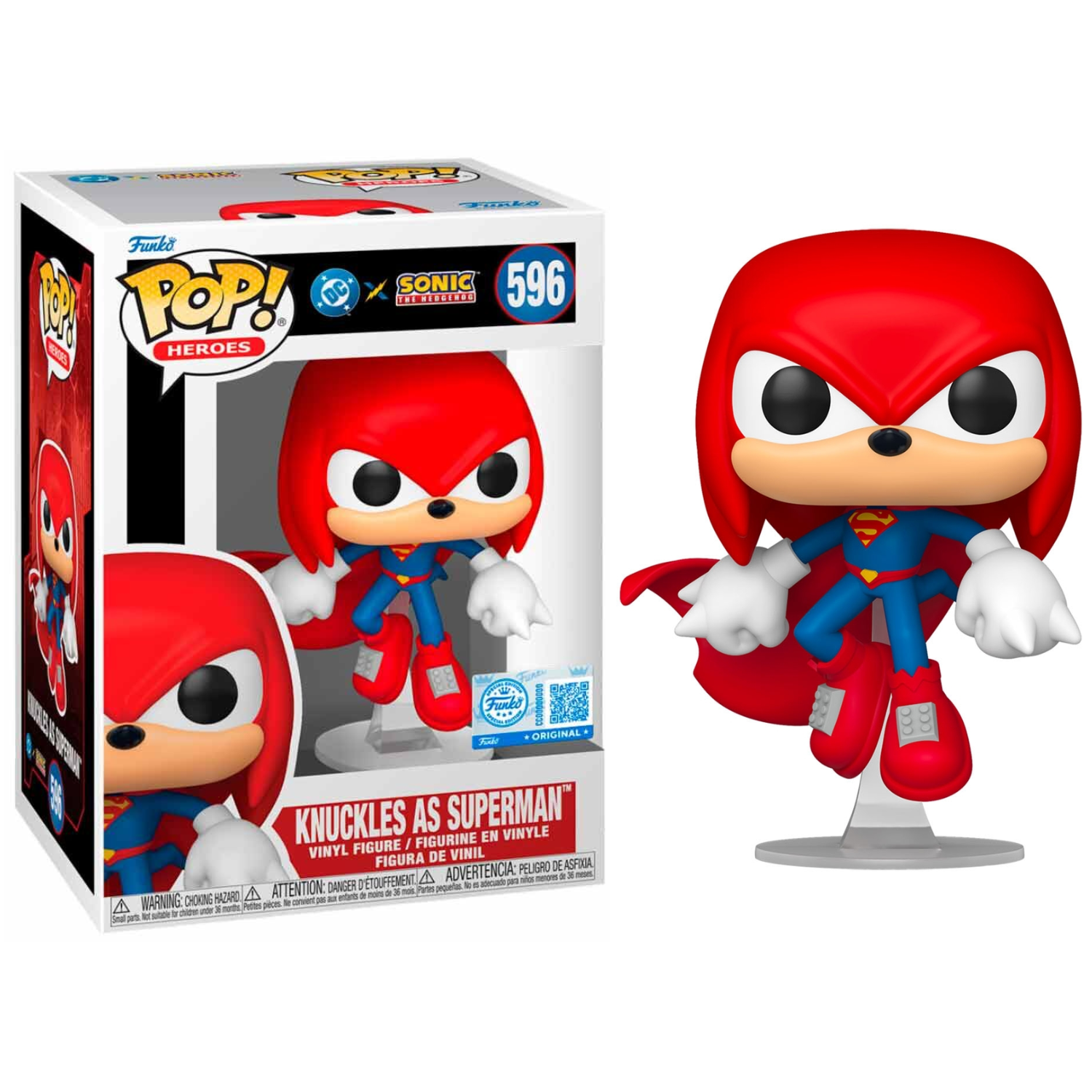 Funko Pop ! Heroes DC X Sonic the Hedgehog - (596) Knuckles As Superman 9cm