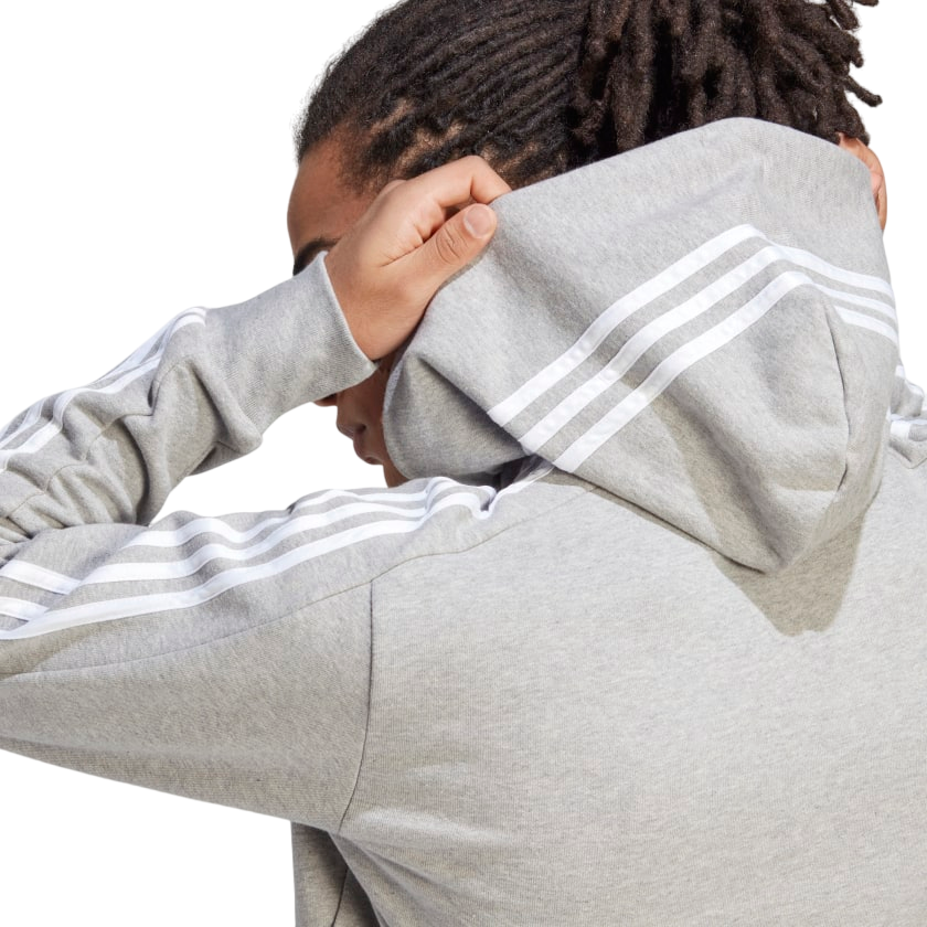 Adidas Felpa da uomo con cappuccio e zip intera IC9833 grigio-bianco