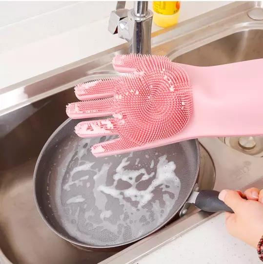 Guanti Lava Piatti Better Glove Silicone Spugna Spazzola Lavaggio Per Auto Casa