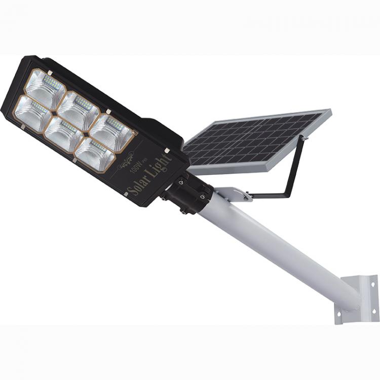 Lampione Led + Pannello Con Solare Staffa E Telecomando 200W Ip66 Faro Stradale