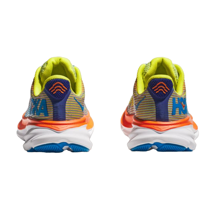 Hoka One One Clifton 9 Youth 1131170-EPVO Orange Yellow Blue Scarpa Running Junior Ragazzo Ragazza