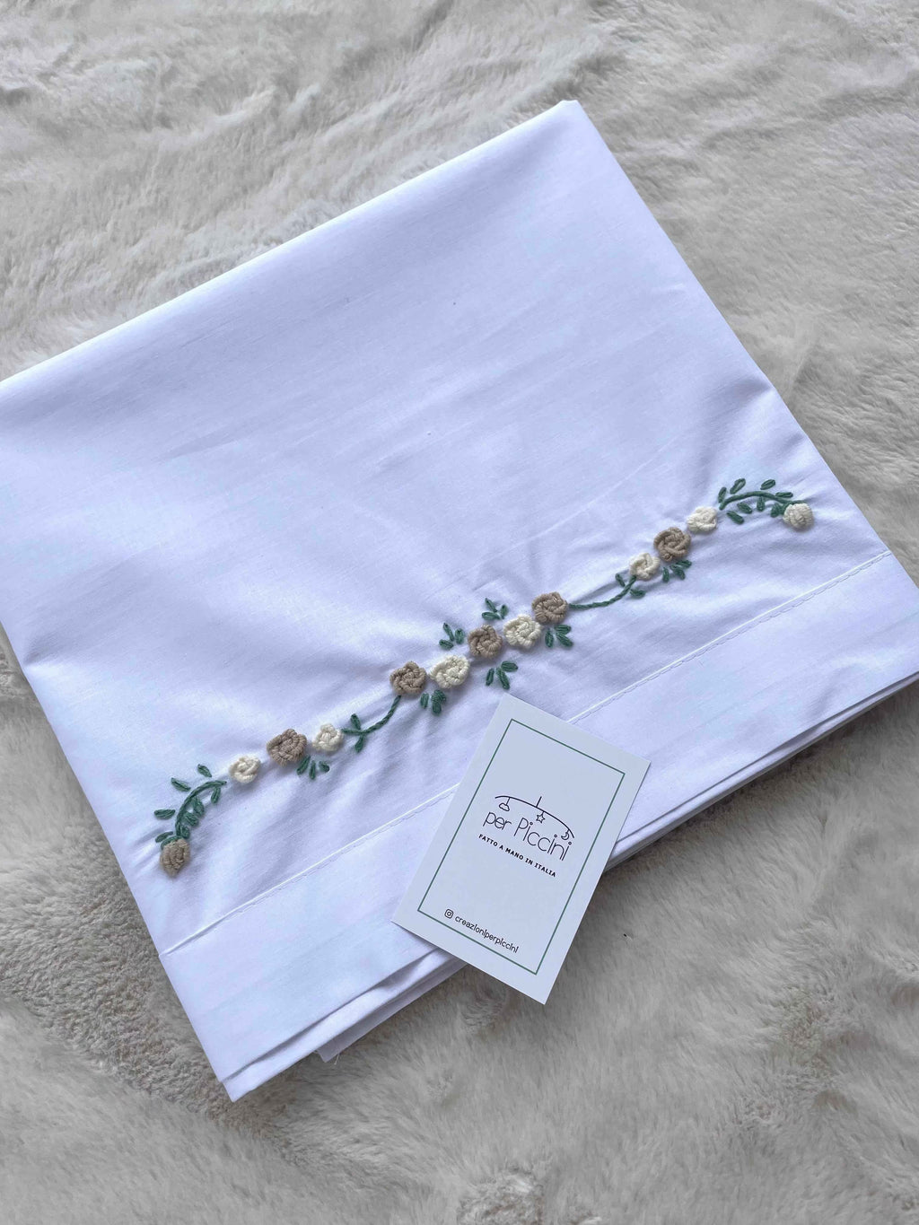 Parure lenzuola culla ricamate