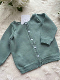 Cardigan neonato classico in cotone con scollo tondo