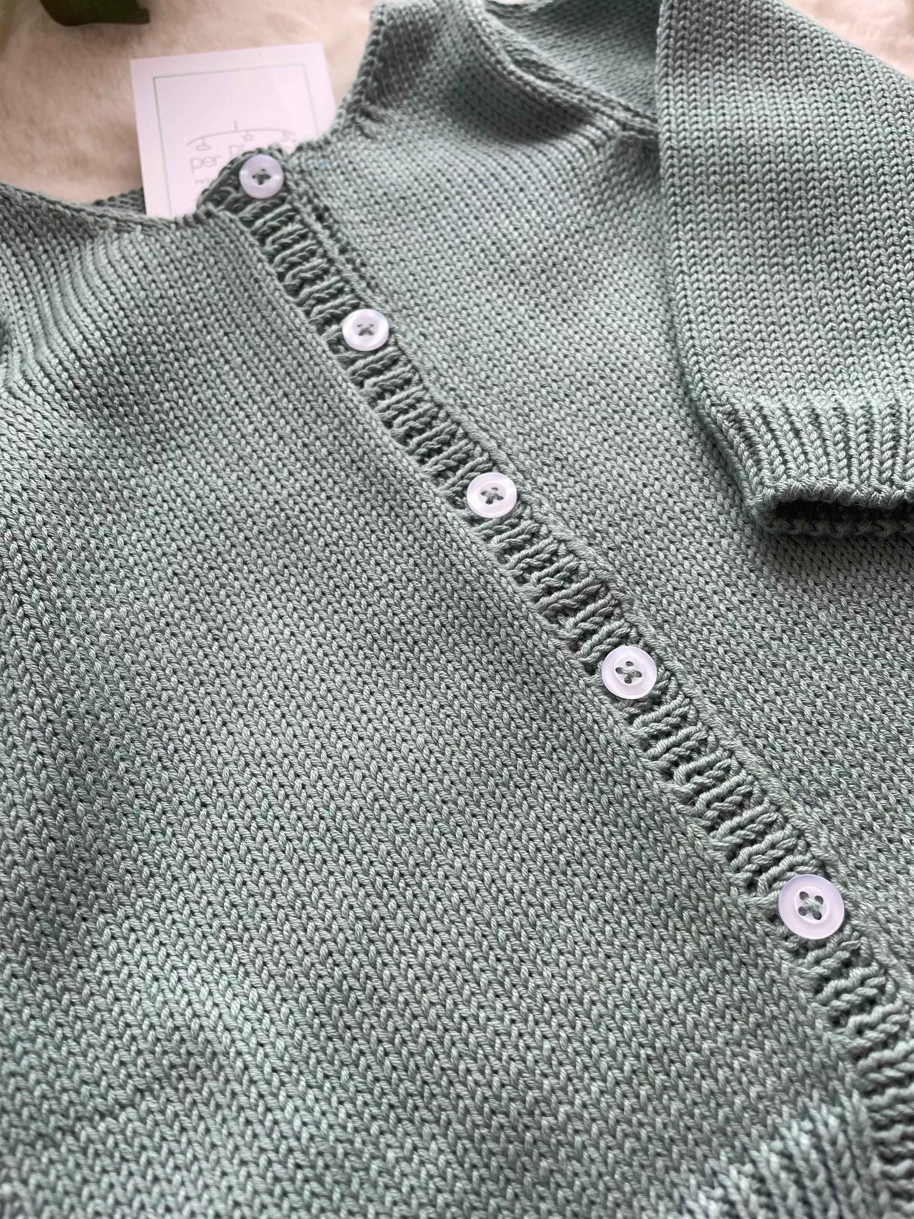 Cardigan neonato classico in cotone con scollo tondo