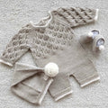 Completino nascita Foglie in cotone