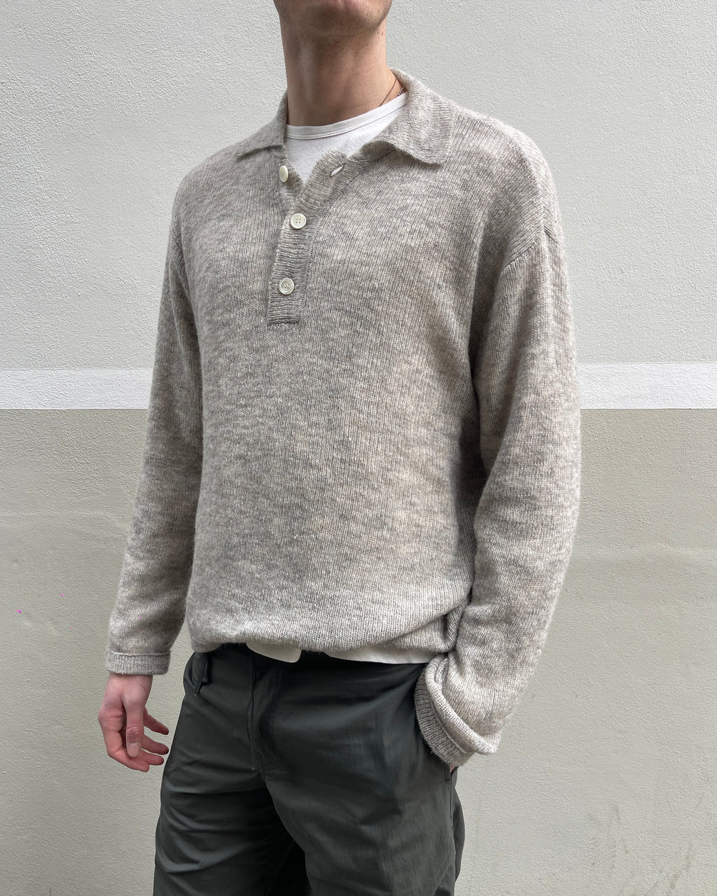 Polo Knitwear Collar Grigia