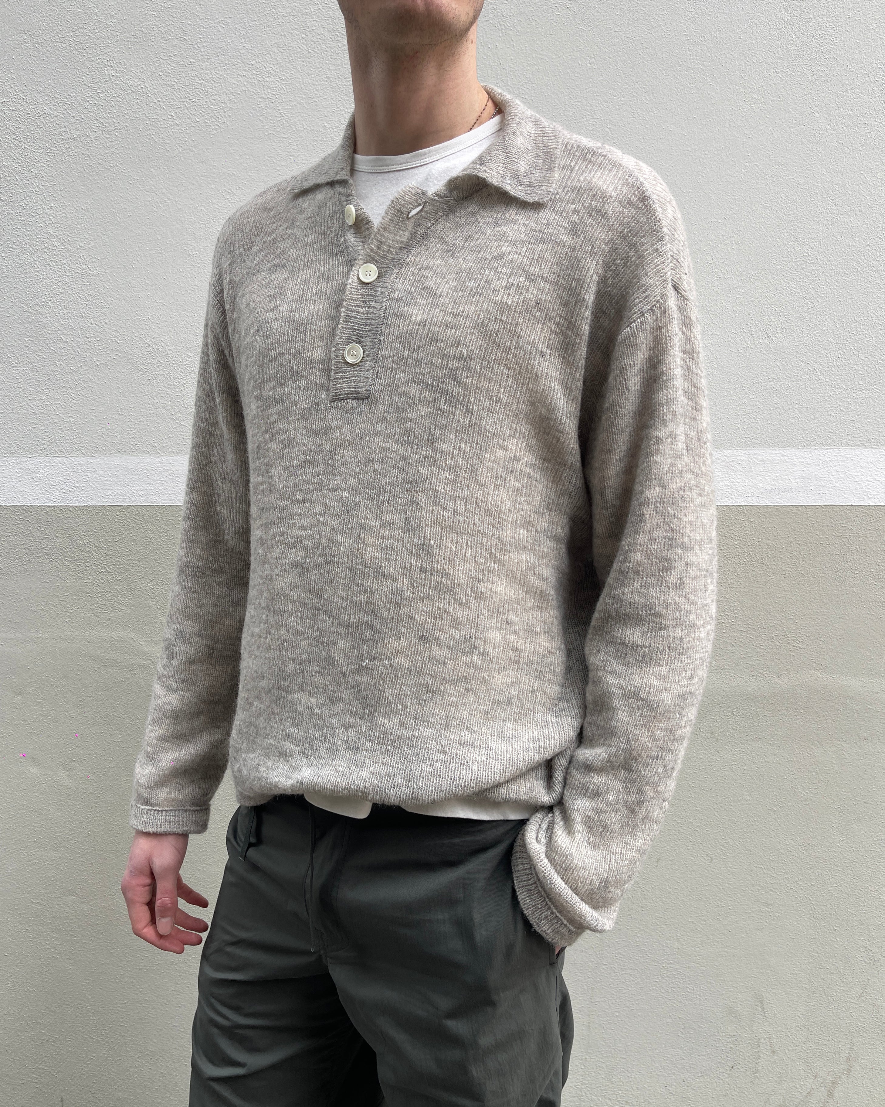 Polo Knitwear Collar Grigia