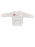 Champion Felpa girocollo da ragazza con stampa colorata 404514 WW001 WHT bianco