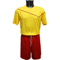 Lotto completo maglietta e pantaloncino da calcio-calcetto da adulto Sigma Q8531 giallo-rosso