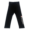 Champion pantalone sportivo da ragazza con logo sulla gamba Leggings American 404769 KK001 nero