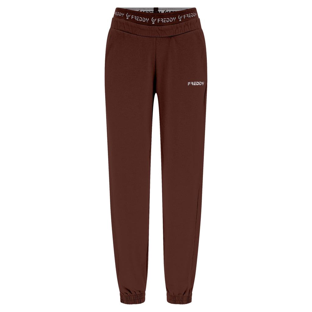 Freddy Pantaloni sportivi in felpa garzata con elastico JOGGER1C024X M79X Chocolate Fondant Direct Dyed