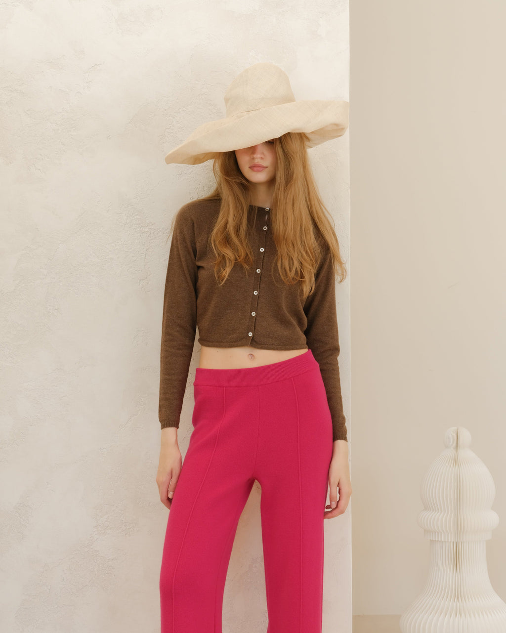 Cashmere Mix Cropped Cardigan (3D-Knit)
