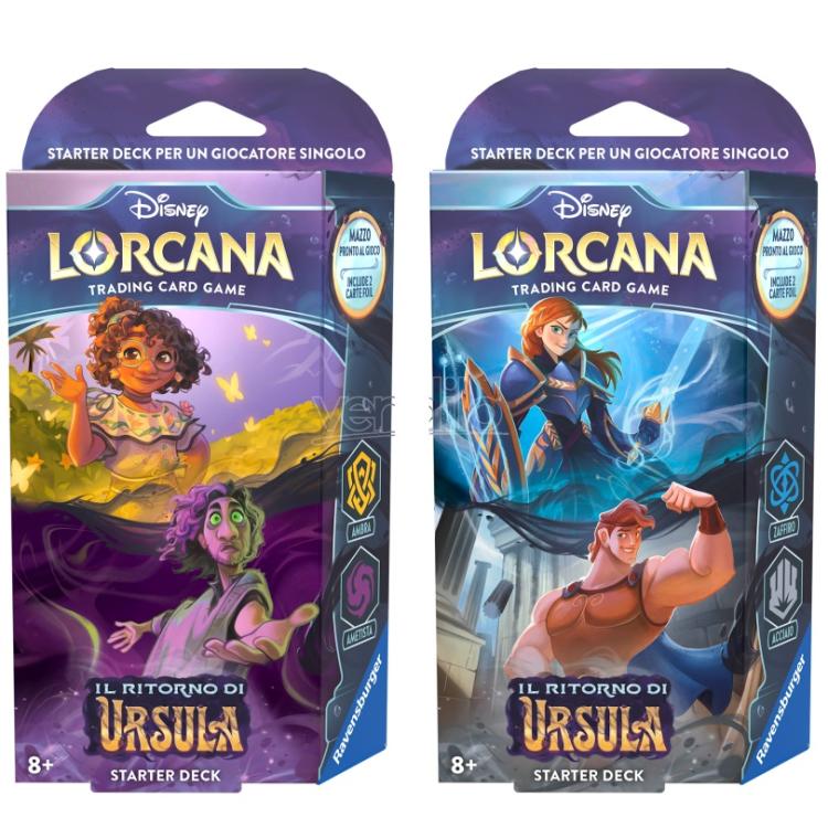 Disney Lorcana "Il Ritorno Di Ursula" Starter Deck (Hercules) Zaffiro/Acciaio It