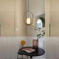 Lampadario Sospeso Ovale Luce Led Lampada E27 Sfera In Rete Metallo Oro Moderno