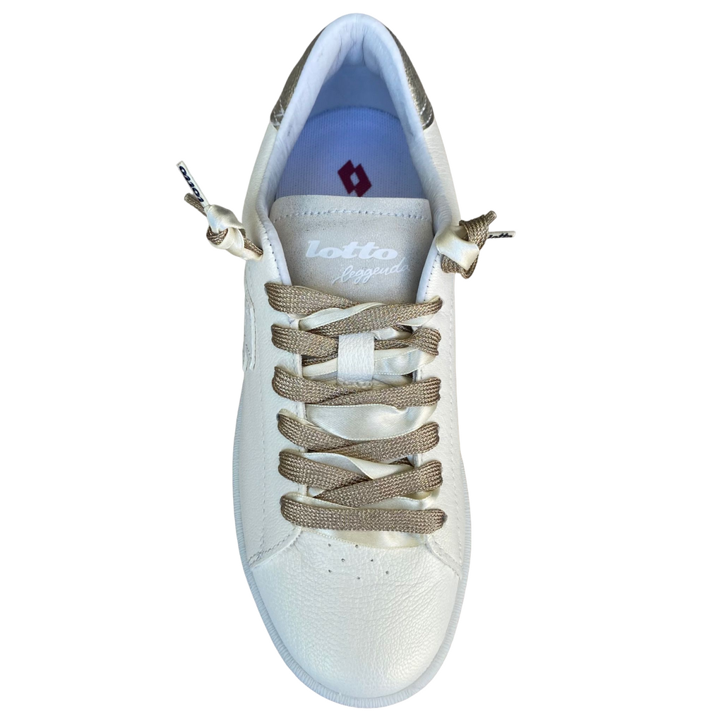 Lotto Leggenda scarpa sneakers da donna Autograph Pearl 221130 61I bianco antico-mandorla dorata